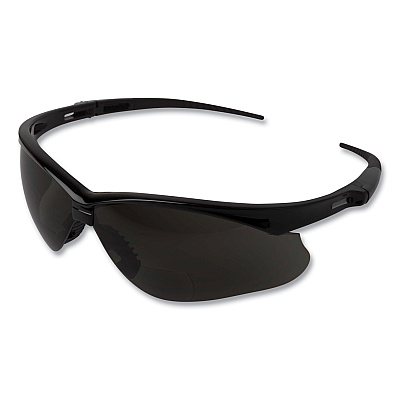 KleenGuard V60 Nemesis Rx Reader Safety Glasses, Black Frame, Smoke Lens, +2.5 Diopter Strength, 6/Box (KCC22519)