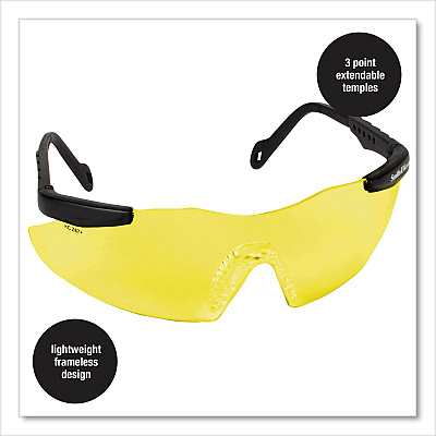 Smith & Wesson Magnum 3G Safety Eyewear, Black Frame, Yellow/Amber Lens, 12/Box (KCC19826)