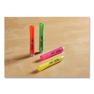 BIC Brite Liner Tank-Style Highlighter Value Pack, Assorted Ink Colors, Chisel Tip, Assorted Barrel Colors, 36/Pack (BICBLMG36AST)