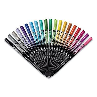 BIC Intensity Porous Point Pen, Stick, Fine 0.4 mm, Assorted Ink and Barrel Colors, 20/Pack (BICBCFPA201AST)