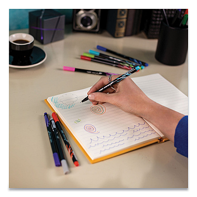 BIC Intensity Porous Point Pen, Stick, Fine 0.4 mm, Assorted Ink and Barrel Colors, 20/Pack (BICBCFPA201AST)