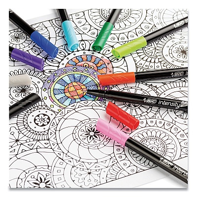 BIC Intensity Porous Point Pen, Stick, Fine 0.4 mm, Assorted Ink and Barrel Colors, 20/Pack (BICBCFPA201AST)