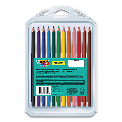 BIC Kids Coloring Combo Pack in Durable Case, 12 Each: Colored Pencils, Crayons, Markers (BICBKXP36AST)