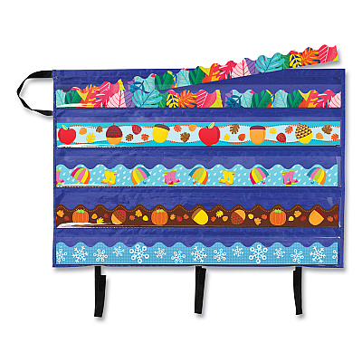 Carson-Dellosa Education Border Storage Pocket Chart, 41" x 24.5", Blue/Clear (CDPCD5652)