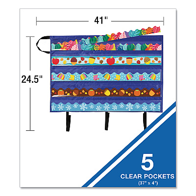 Carson-Dellosa Education Border Storage Pocket Chart, 41" x 24.5", Blue/Clear (CDPCD5652)