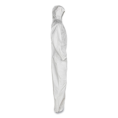 KleenGuard A20 Breathable Particle Protection Coveralls, Elastic Back, Hood, Medium, White, 24/Carton (KCC49112)