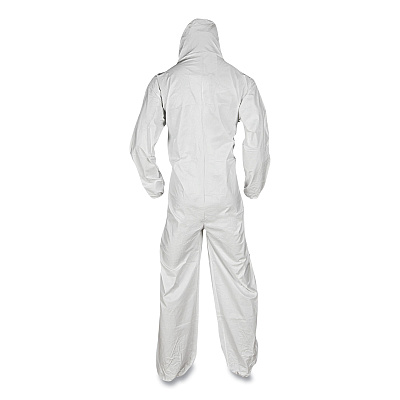 KleenGuard A20 Breathable Particle Protection Coveralls, Elastic Back, Hood and Boots, 4X-Large, White, 20/Carton (KCC49127)