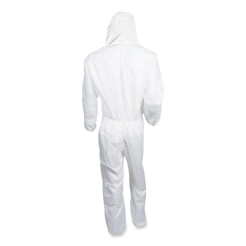 KleenGuard A20 Breathable Particle Protection Coveralls, Elastic Back, Hood, Medium, White, 24/Carton (49112)