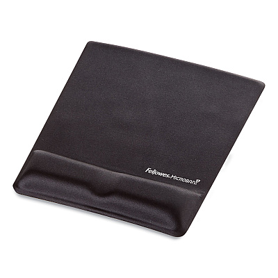 Fellowes Ergonomic Memory Foam Wrist Support with Attached Mouse Pad, 8.25 x 9.87, Black (9181201)