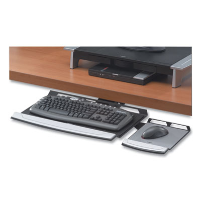 Fellowes Office Suites Adjustable Keyboard Manager, 21.25w x 10d, Black/Silver (8031301)
