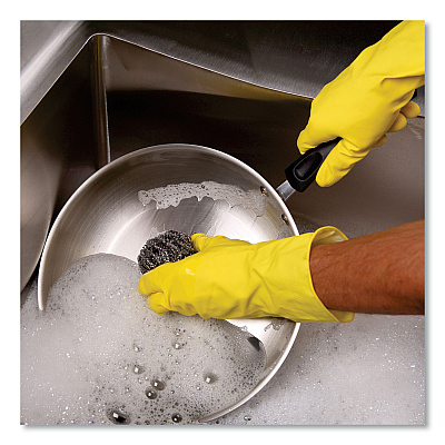 Boardwalk Stainless Steel Scrubber, Large Size, 2.5 x 2.75, Steel Gray, 12/Carton (BWK50)