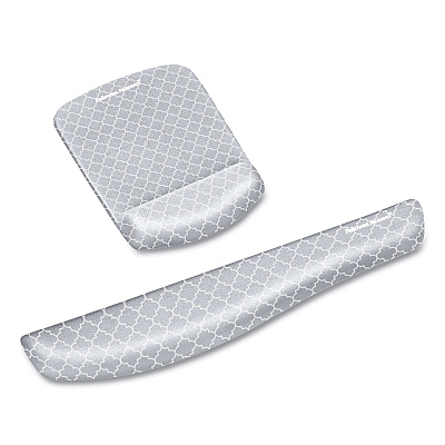 Fellowes PlushTouch Mouse Pad with Wrist Rest, 7.25 x 9.37, Lattice Design (9549701)