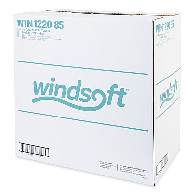Windsoft Kitchen Roll Towels, 2-Ply, 11 x 8.5, White, 85/Roll, 30 Rolls/Carton (WIN122085CTB)