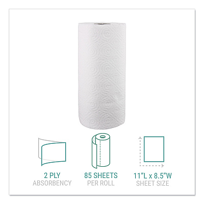 Windsoft Kitchen Roll Towels, 2-Ply, 11 x 8.5, White, 85/Roll (WIN122085RL)