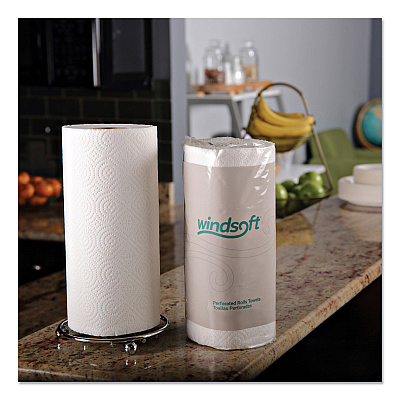 Windsoft Kitchen Roll Towels, 2-Ply, 11 x 8.8, White, 100/Roll, 30 Rolls/Carton (WIN1220CT)