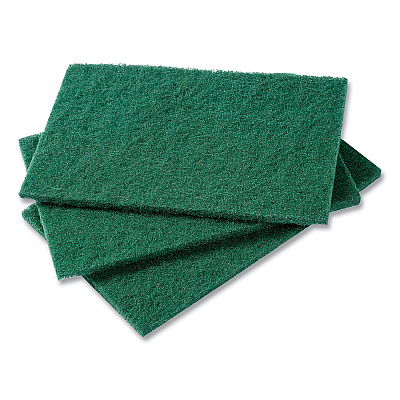 AmerCareRoyal Medium-Duty Scouring Pad, 6 x 9, Green, 10 Pads/Pack, 6 Packs/Carton (RPPS960)