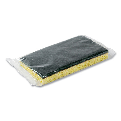AmerCareRoyal Heavy-Duty Scrubbing Sponge, 3.5 x 6, 0.85" Thick, Yellow/Green, 20/Carton (RPPS740C20)