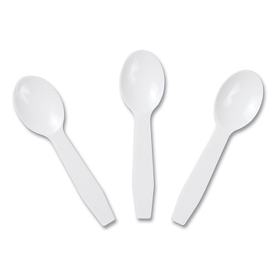 AmerCareRoyal Polystyrene Taster Spoons, White, 3000/Carton (RPPRTS3000)
