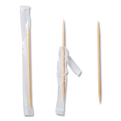 AmerCareRoyal Mint Cello-Wrapped Wood Toothpicks, 2.5", Natural, 1,000/Box, 15 Boxes/Carton (RPPRM115)