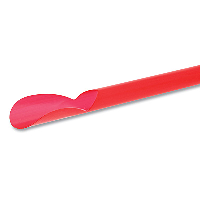 AmerCareRoyal Jumbo Spoon Straw, 10.25", Plastic, Red, 300/Pack, 18 Packs/Carton (RPPRJSS10)