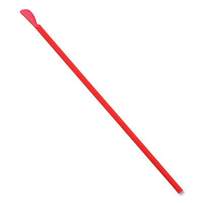 AmerCareRoyal Jumbo Spoon Straw, 10.25", Plastic, Red, 300/Pack, 18 Packs/Carton (RPPRJSS10)