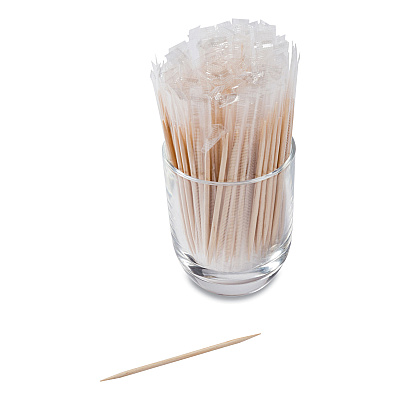 AmerCareRoyal Cello-Wrapped Round Wood Toothpicks, 2.5", Natural, 1,000/Box, 15 Boxes/Carton (RPPRIW15)