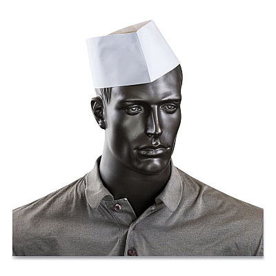 AmerCareRoyal Classy Cap, Crepe Paper, Adjustable, One Size Fits All, White, 100 Caps/Pack, 10 Packs/Carton (RPPRCC2W)