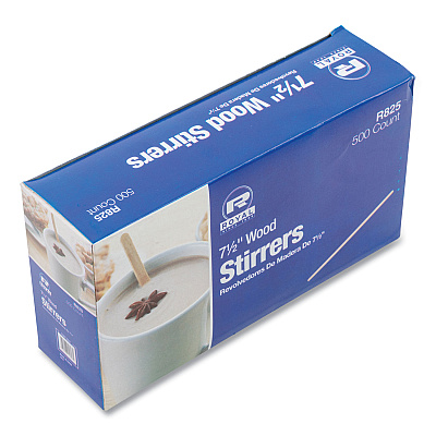 AmerCareRoyal Wood Coffee Stirrers, 7.5" Long, 500/Box, 10 Boxes/Carton (RPPR825CT)