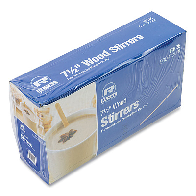 AmerCareRoyal Wood Coffee Stirrers, 7.5" Long, 500/Box, 10 Boxes/Carton (RPPR825CT)