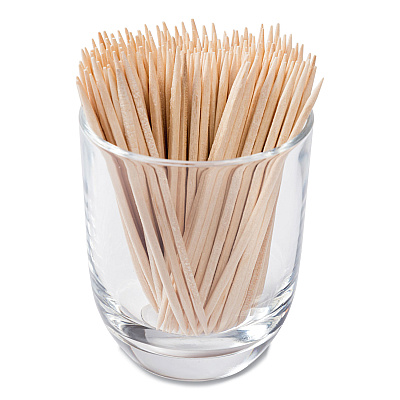 AmerCareRoyal Square Wood Toothpicks, 2.75", Natural, 800/Box, 24 Boxes/Carton (RPPR820SQ)