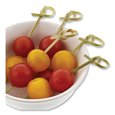 AmerCareRoyal Knotted Bamboo Pick, Natural, 4", 100 Pack, 10 Packs/Carton (RPPR803)