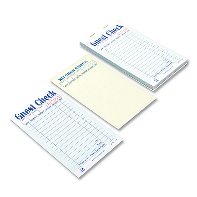 AmerCareRoyal Guest Check Pad, 17 Lines, Two-Part Carbonless, 3.6 x 6.7, 50 Forms/Pad, 50 Pads/Carton (RPPGC70002)