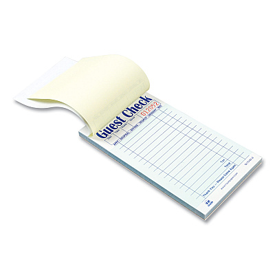AmerCareRoyal Guest Check Pad, 17 Lines, Two-Part Carbonless, 3.6 x 6.7, 50 Forms/Pad, 50 Pads/Carton (RPPGC70002)