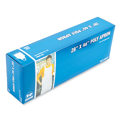 AmerCareRoyal Poly Apron, 28 x 46,  One Size Fits All, White, 100/Pack, 10 Packs/Carton (RPPDA2846)