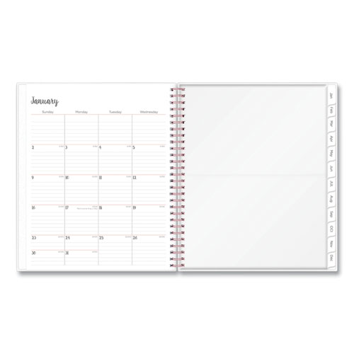 Blue Sky Joselyn Monthly Wirebound Planner, Joselyn Floral Artwork, 10 x 8, Pink/Peach/Black Cover, 12-Month (Jan to Dec): 2023 (110395)