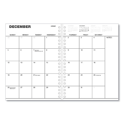 Universal Monthly Planner, 11 x 8, Black Cover, 14-Month: Dec 2025 to Jan 2027 (71001)
