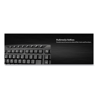 Adesso Wkb1330cb Wireless Desktop Keyboard And Mouse Combo, 2.4 Ghz Frequency/30 Ft Wireless Range, Black