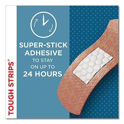BAND-AID Flexible Fabric Adhesive Tough Strip Bandages, 1 x 4, 20/Box (JOJ4408)