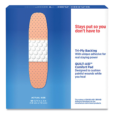 BAND-AID Plastic Adhesive Bandages, 0.75 x 3, 60/Box (JOJ100563500)