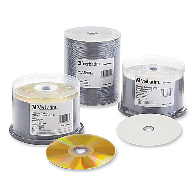 Verbatim UltraLife Gold Archival Grade DVD-R, 4.7 GB, 16x, Spindle, Gold, 50/Pack (VER95355)