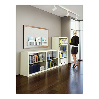Tennsco Metal Bookcase, Three-Shelf, 34.5w x 13.5d x 40h, Black (TNNB42BK)