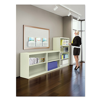 Tennsco Metal Bookcase, Six-Shelf, 34.5w x 13.5h x 78h, Putty (TNNB78PY)