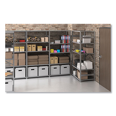 Tennsco Closed Commercial Steel Shelving, Six-Shelf, 36w x 12d x 75h, Medium Gray (TNNESPC61236MGY)