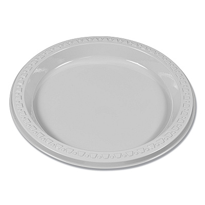 Tablemate Plastic Dinnerware, Plates, 7" dia, White, 125/Pack (TBL7644WH)