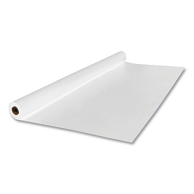 Tablemate Linen-Soft Non-Woven Polyester Banquet Roll, Cut-To-Fit, 40" x 50 ft, White (TBLLS4050WH)