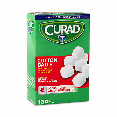 Curad Sterile Cotton Balls, 1", 130/Box (MIICUR110163RB)