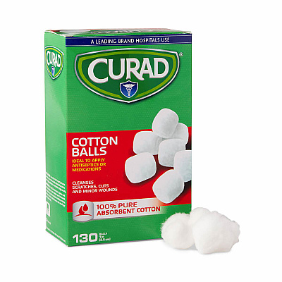 Curad Sterile Cotton Balls, 1", 130/Box (MIICUR110163RB)