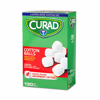 Curad Sterile Cotton Balls, 1", 130/Box (MIICUR110163RB)