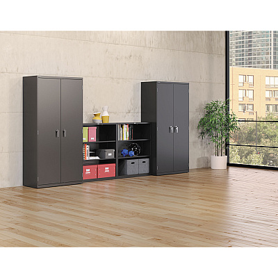 HON Assembled Storage Cabinet, 36w x 18.13d x 71.75h, Charcoal (HONSC1872S)