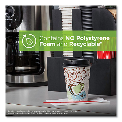 Dixie PerfecTouch Paper Hot Cups, 10 oz, Coffee Haze Design, 50 Sleeve, 20 Sleeves/Carton (DXE92959)